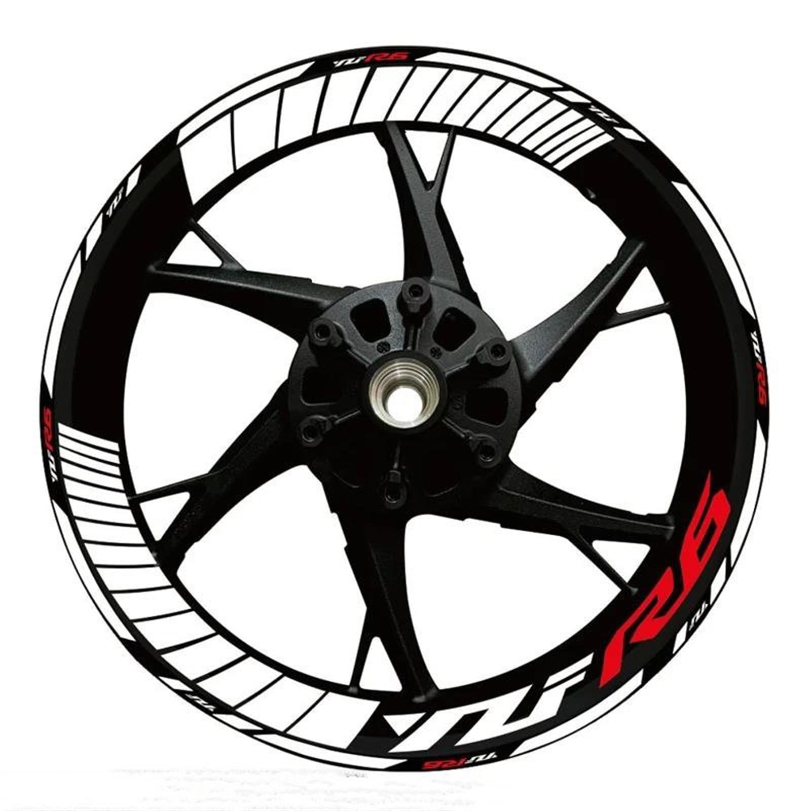 Stickers Motorcycle Accessories Wheel Stickers Reflective Rim Motorbike Waterproof Decals for Yamaha YZFR6 YZF R6(Style 12)