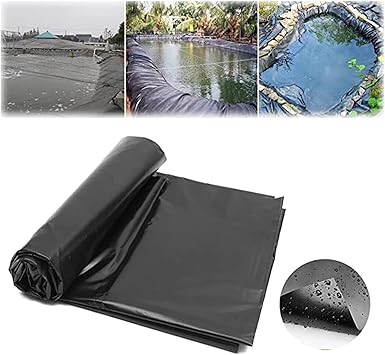 Image AMZPG Waterproof Board Pool Liner 0.3mm Thick Waterproof Board for Artificial Ponds HDPE Water Proof Garden Pond Swimming (Color : Black, Size : 8x12m/26.24x39.36ft)