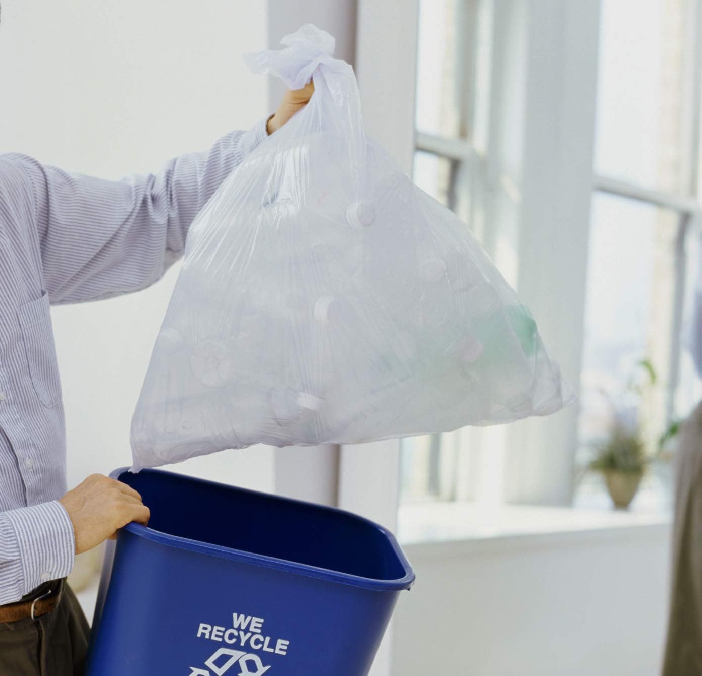 7-10 Gallon Trash Bag - Clear Commercial Wastebasket Liners - Natural 6 Microns Thick - 1000 Bags Bulk : Health & Household