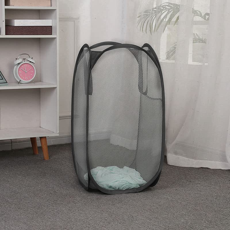 Image of 2 pop-up Laundry Hamper，Foldable mesh Laundry Baskets (Each with 2 Reinforced Handles)