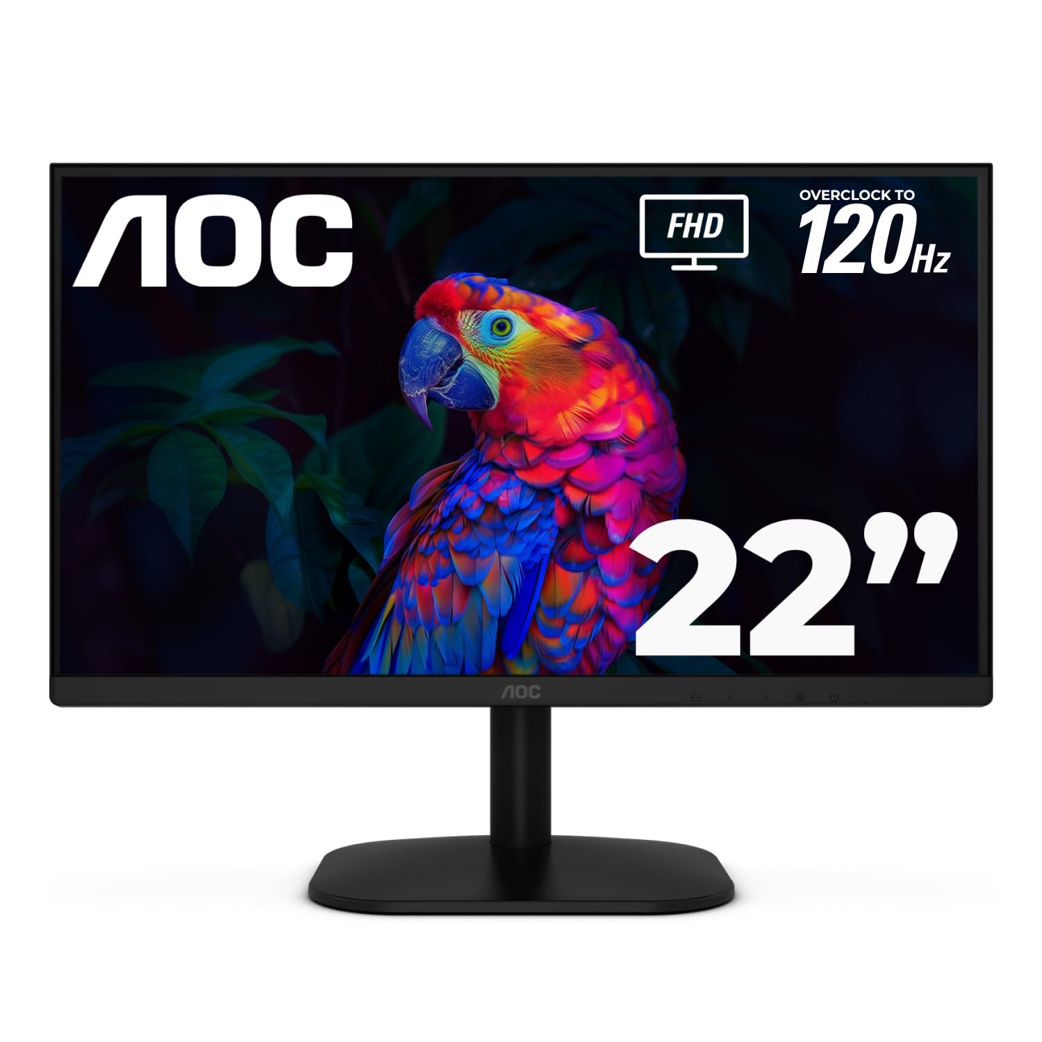 Monitor AOC 22B35HM23 de 22" Full HD (1920 x 1080) 120Hz LED, Adaptive Sync, VGA y HDMI, Sin Parpadeo, Baja Luz Azul, Compatible con HDR, Montaje VESA, Ajuste de Inclinación, Ecológico - 22" FHD