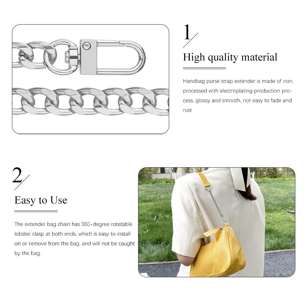 6 Tracolle A Catena Corta 20cm Per Borse - Accessori Decorativi Con Moschettone - Foto 4