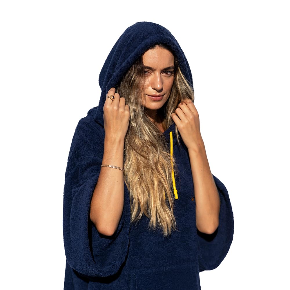 Surf Poncho - Vielseitiger Handtuchrobe mit Ärmeln, Kapuze und Fronttasche - Premium Tencel, ideal für Surfen, Schwimmen, Camping und Outdoor-Sportarten - Unisex, Einheitsgröße