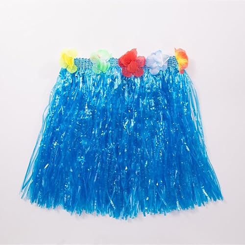 Miniatura 4 de Faldas de hierba para niños con falda hawaiana de hierba de Leis, falda de hierba hula tropical hawaiana fiesta en la playa