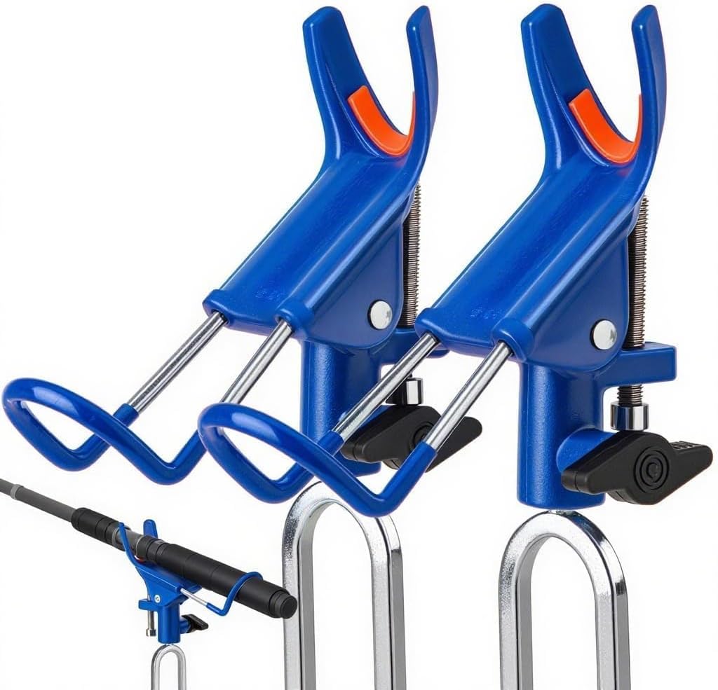 DZrudun Ground Fishing Rod Holders, 360-Degree Rotation, Nylon, 2-Pack