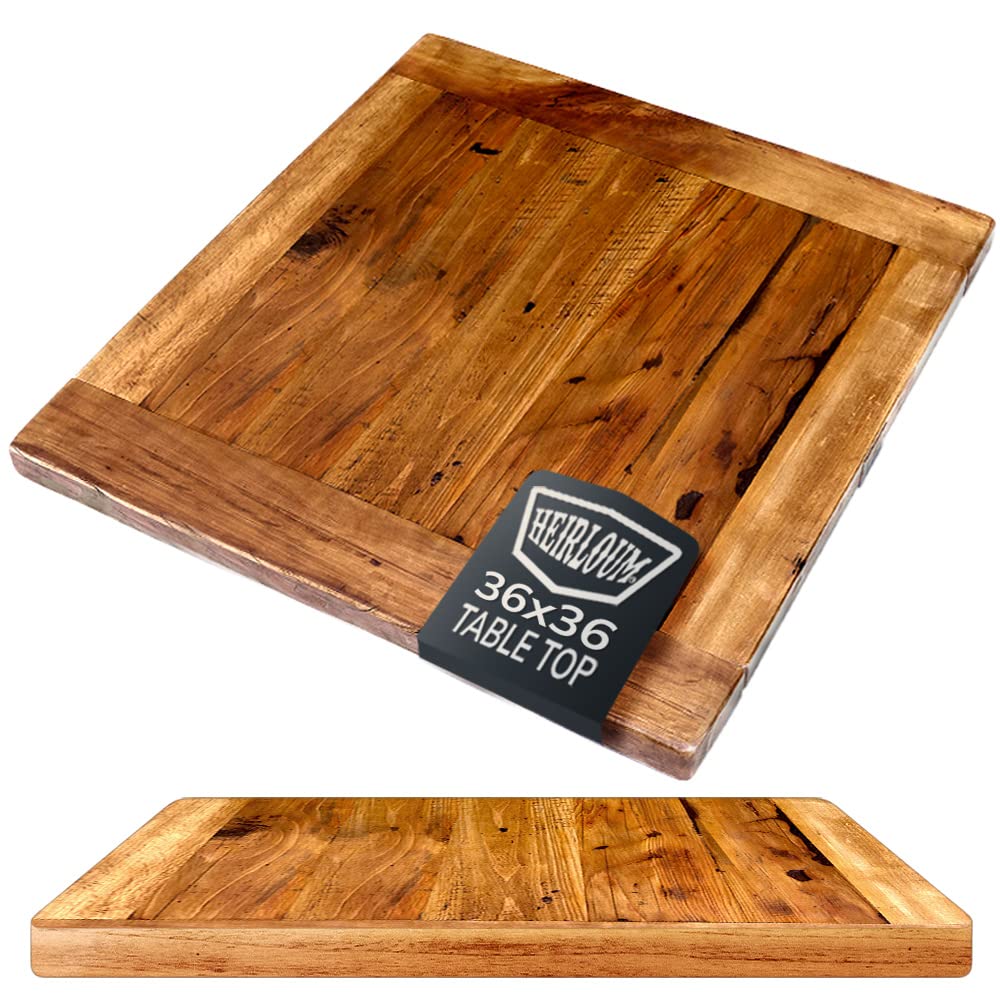 HEIRLOUM Reclaimed Wood Table Top - Rustic Recycled Solid Wooden Piece Perfect for Signs, Counters, Kitchens Table Tops (Reclaimed Wood Tabletop with