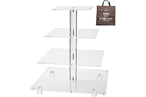 Jusalpha® 4-Tier Square Acrylic Cupcake Tower Stand for 100 Cupcakes