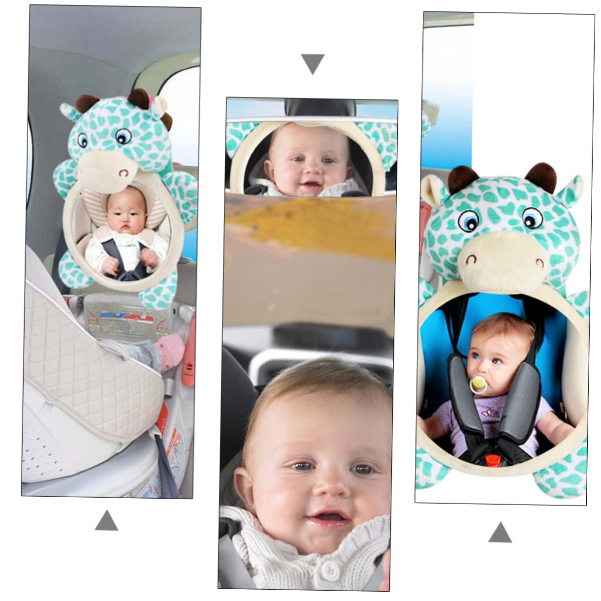 Toyvian 3 Pièces Miroir De Sécurité Bébé D' Tout- Face Rétroviseur Miroir De De Bébé Rétroviseur Bébé Mirroir Peluche Miroiter Nouveau Née Arrière
