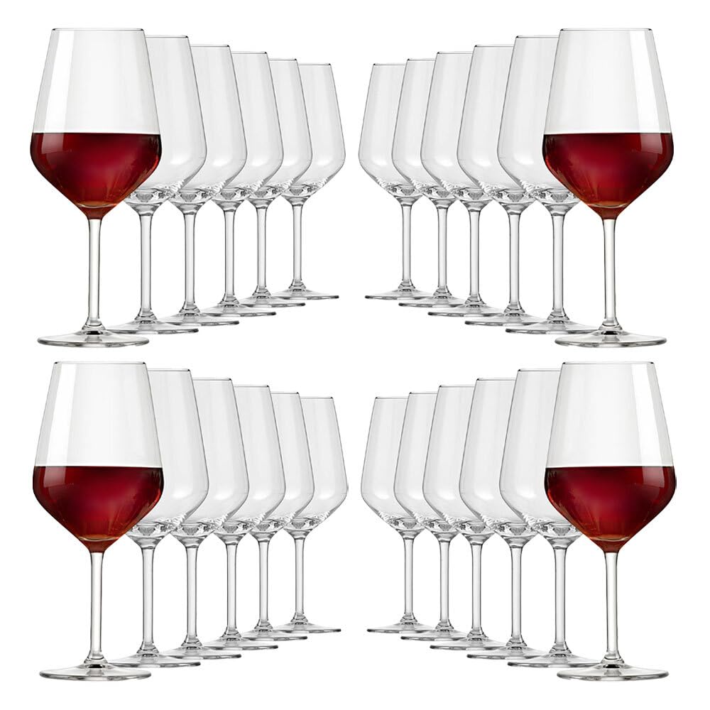 Murago - 24er Set Rotweingläser Elegance ca. 530 ml - Rotweinglas Weinglas Weingläser groß bauchig hochwertig für Wein 24 Stück spülmaschinenfeste Gläser für Rotwein Geschenk Wein Set