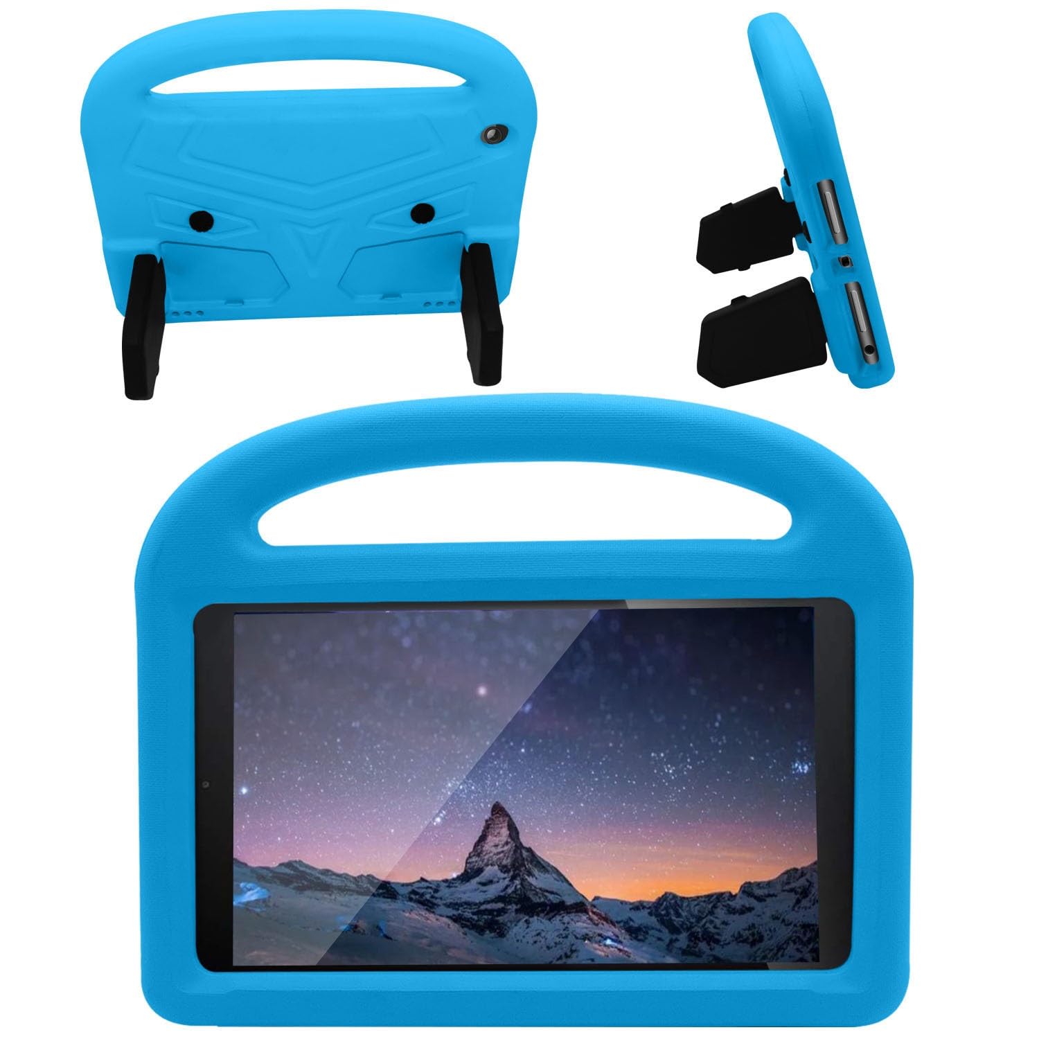 Pokrowiec na tablet Etui na tablet dla dzieci kompatybilne z Kindle Fire HD 8 (2022) Etui - Wytrzymała, lekka, odporna na wstrząsy osłona uchwytu z pianki EVA(Blu)