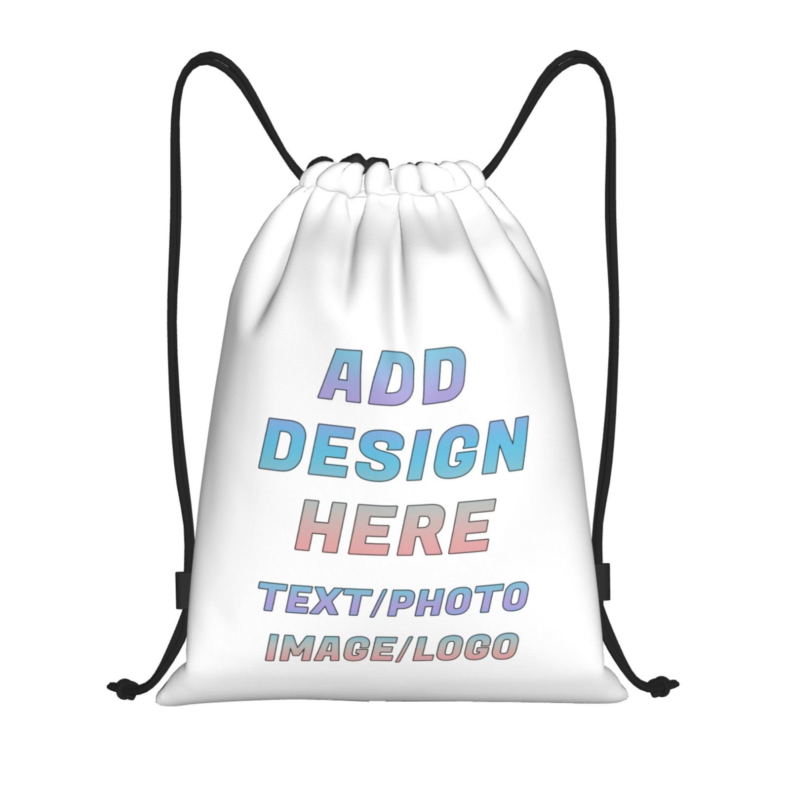 ROHBVMN Personalised Backpack,custom Drawstring Bag for Men and Women, Swimming Bag, Waterproof Backpack Add Photo/Logo/Text, Ideal for the Gym and Everyday Use.
