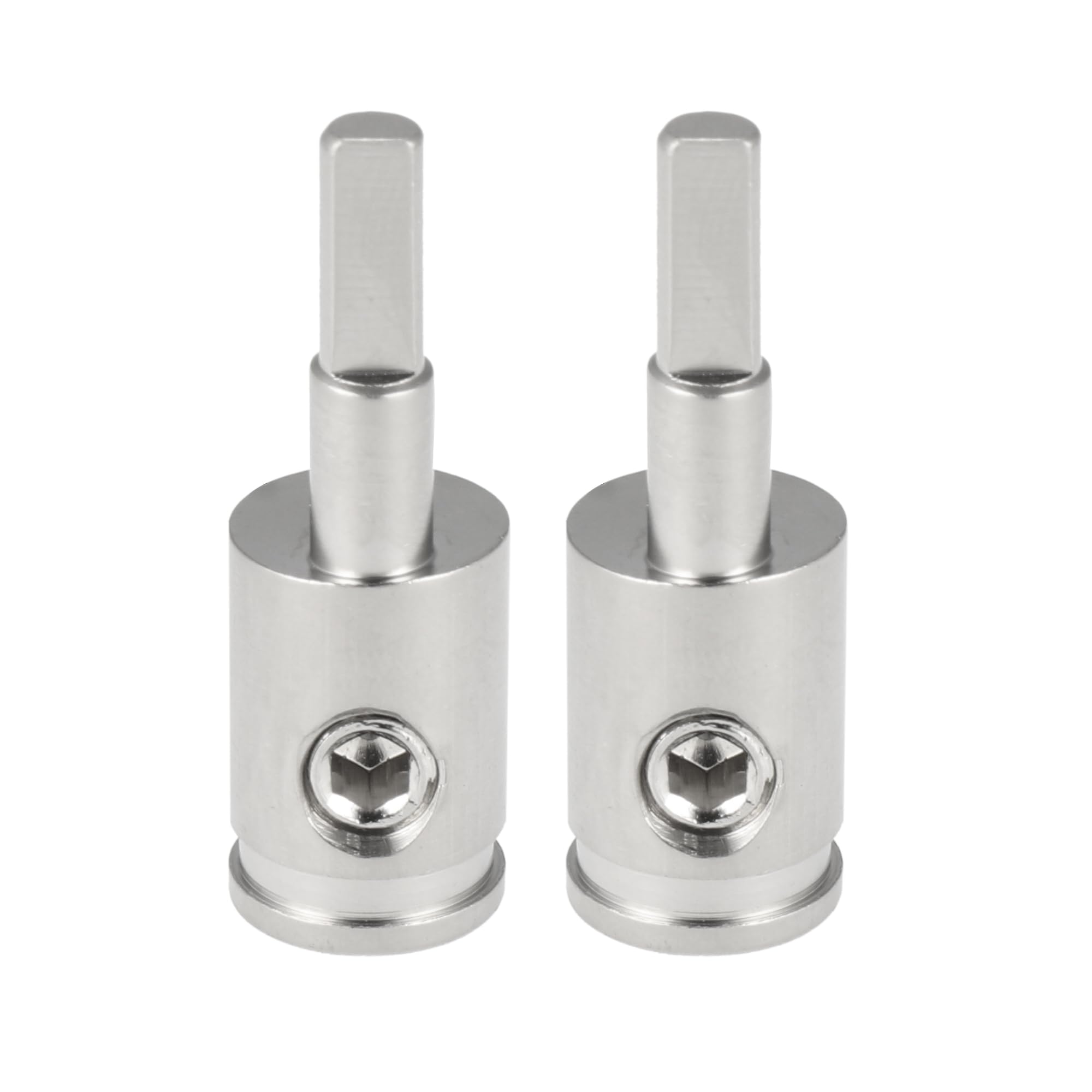 X AUTOHAUX 2pcs Car Stereo Power or Ground 4 to 8 Gauge Wire Reducer Audio Input Reducer Adapter Brass with Nickel Plated Silver Tone