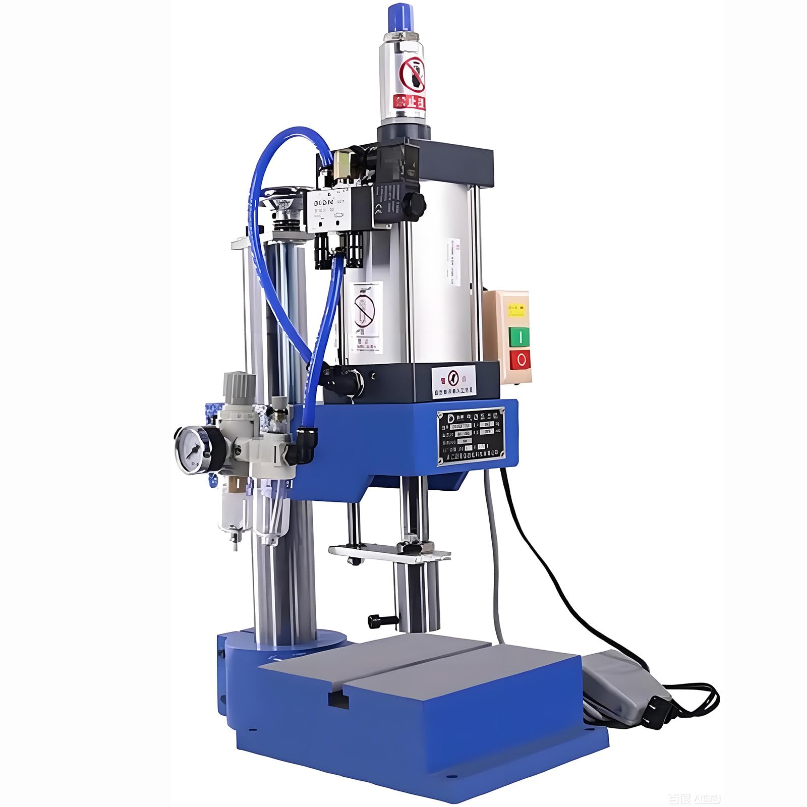 Jozyjul Footswitch 200Kg/300Kg High Pressure Pneumatic Punching Machine Bench Press Small Gas Spleen High Precision Riveting Machine For Sheet Metal Hole Punching -200Kg
