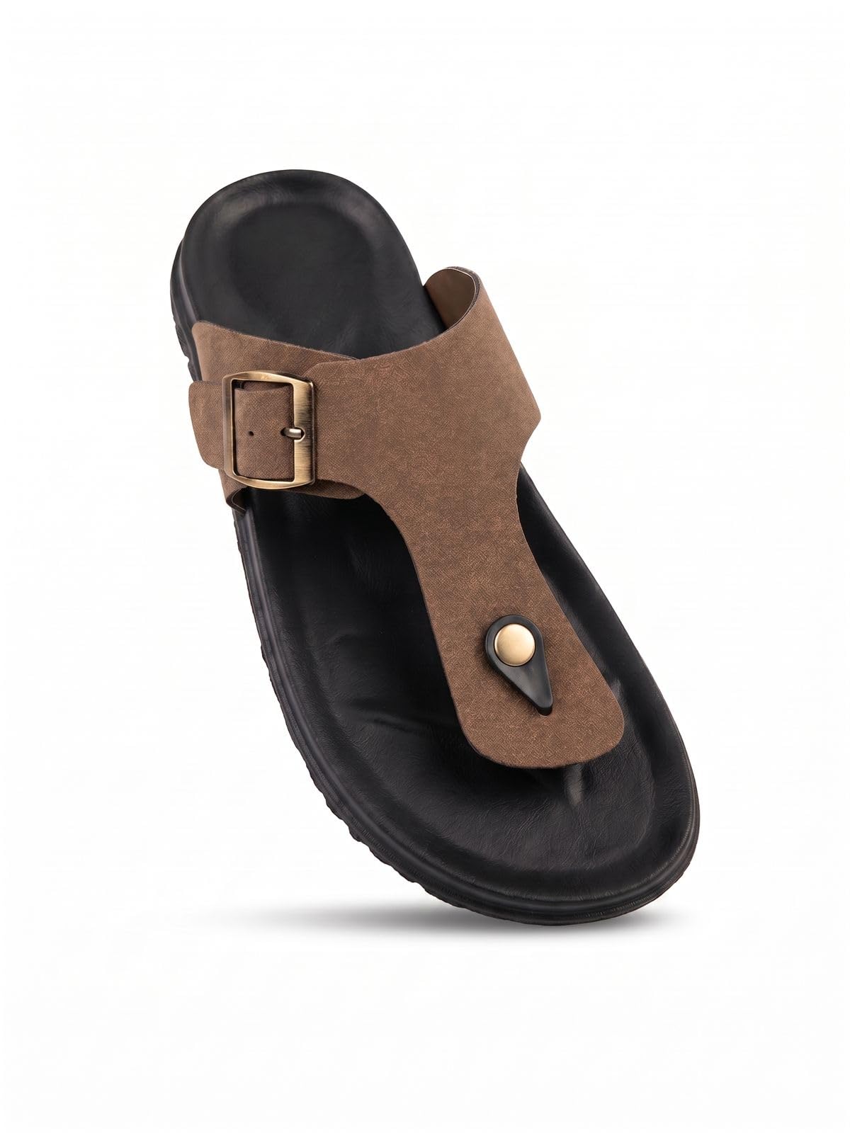 Men's Strappy Leather Fisherman Sandal, Open Toe, Buckle Closure, Flat Heel, Casual Wear-picture-48