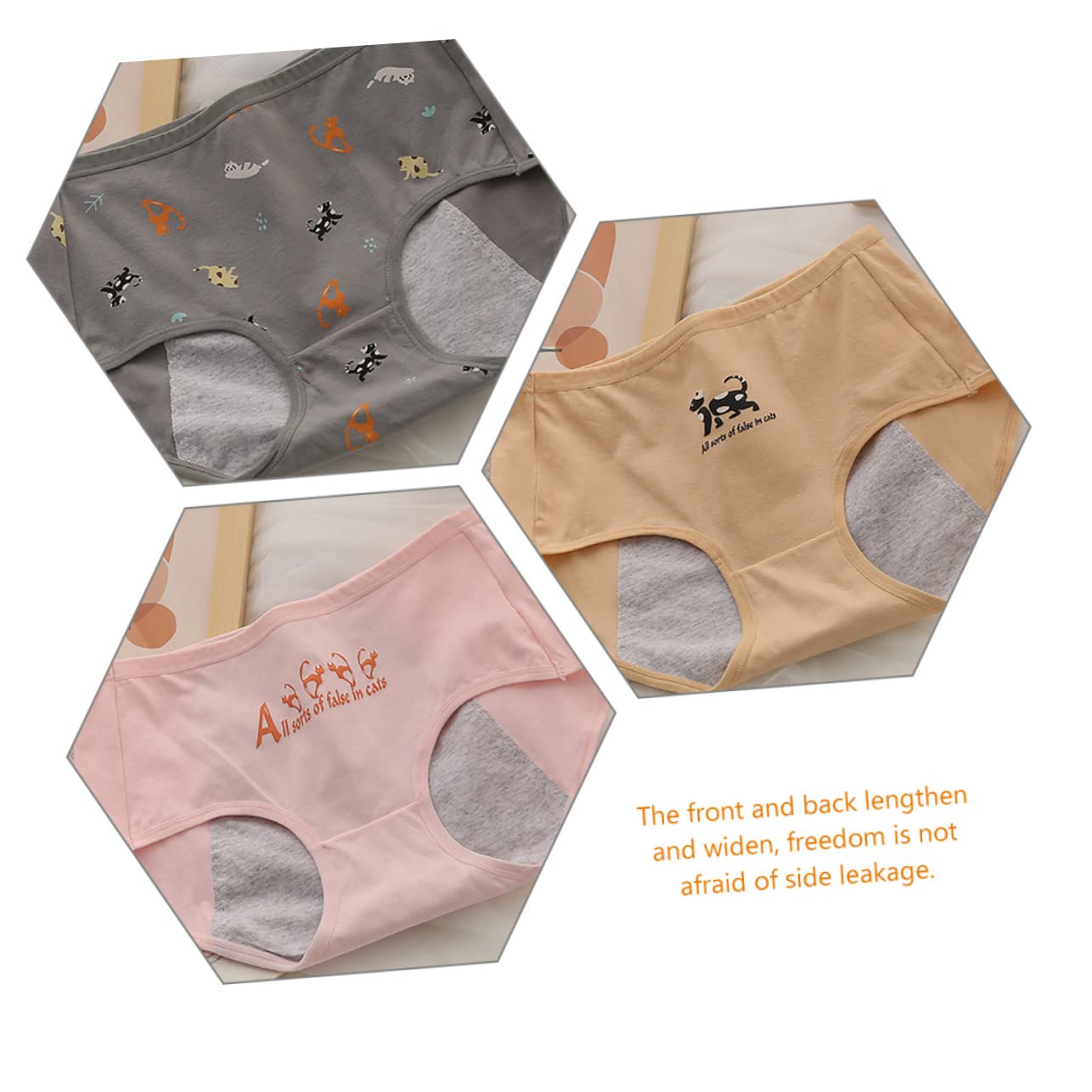 BESTYASH Bragas Periodo Menstrual Bragas Para Mujeres Calzoncillos Menstruales Pantalones De Lino De Las Mujeres Inconformista Menstrual Ropa Interior De Época Algodón