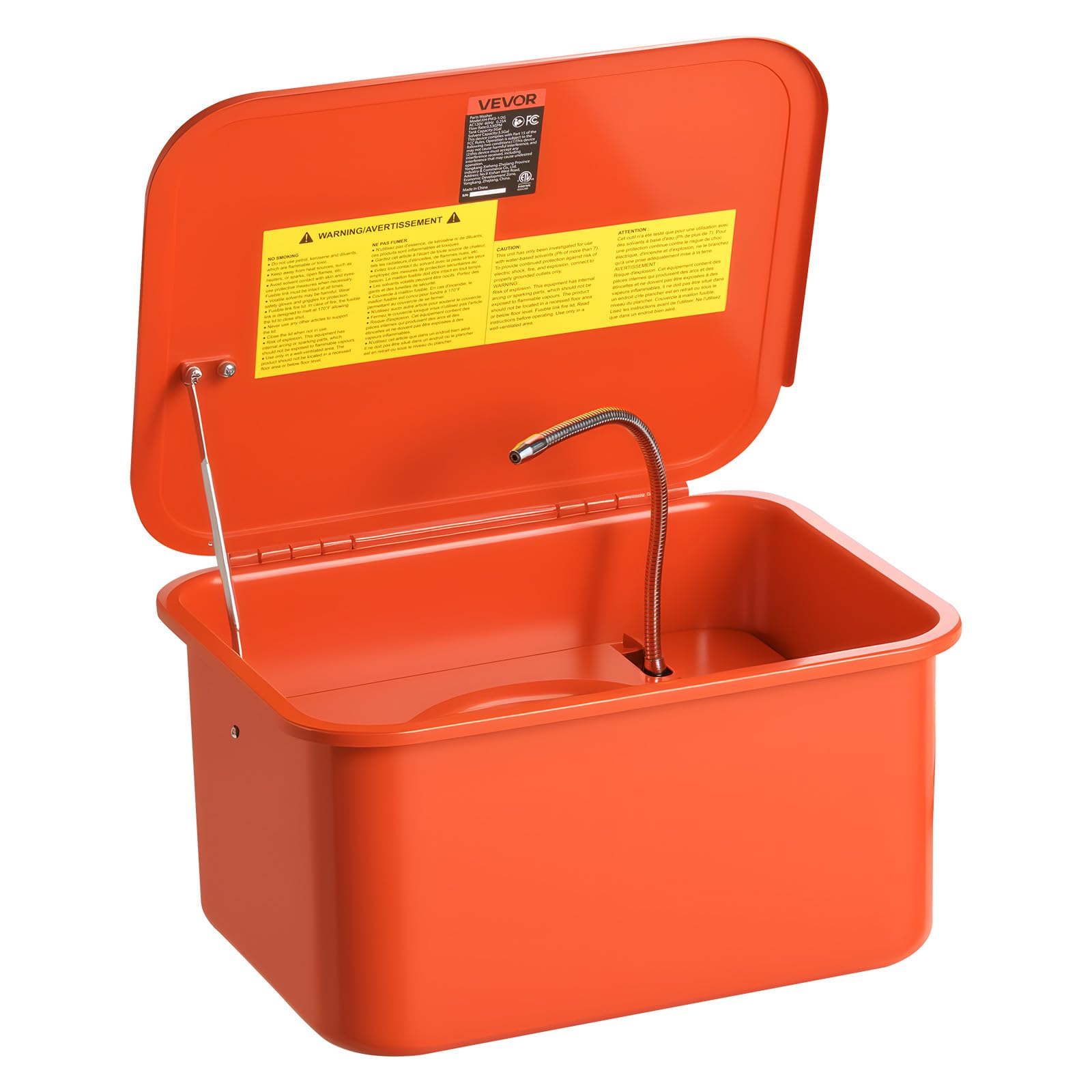 VEVOR Lavadora de Piezas para Taller 19 L, Capacidad de Disolvente de 13 L, Caudal de Salida de 1,5 L/min, Mesa de Limpieza de Dispositivo con Bomba Eléctrica para Cojinetes de Ruedas, Engranajes
