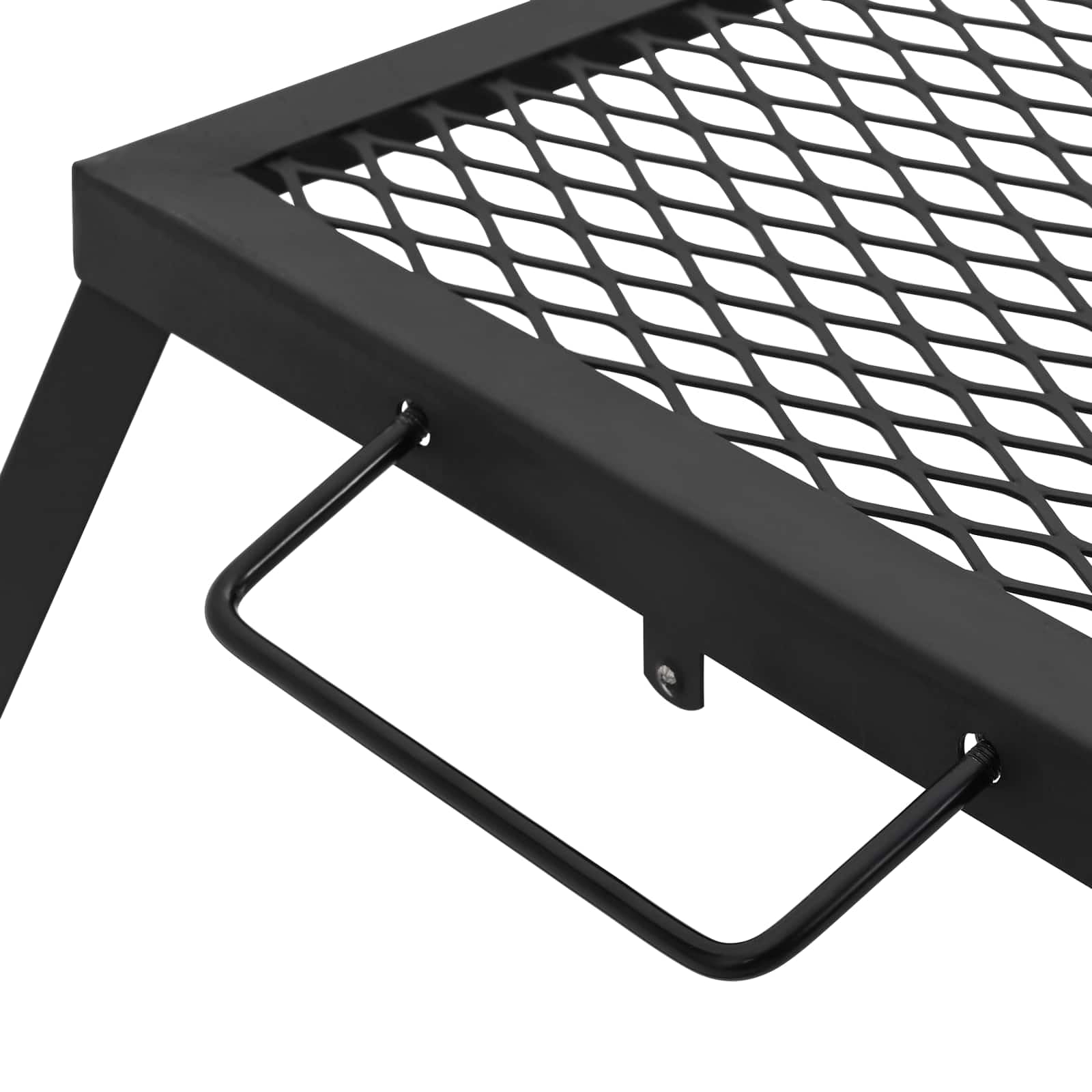 Griglia da campeggio pieghevole, nera, 31,5 x 26,5 x 4 cm | Acciaio legato resistente, manici in ABS, uso esterno giardino, balcone, cortile