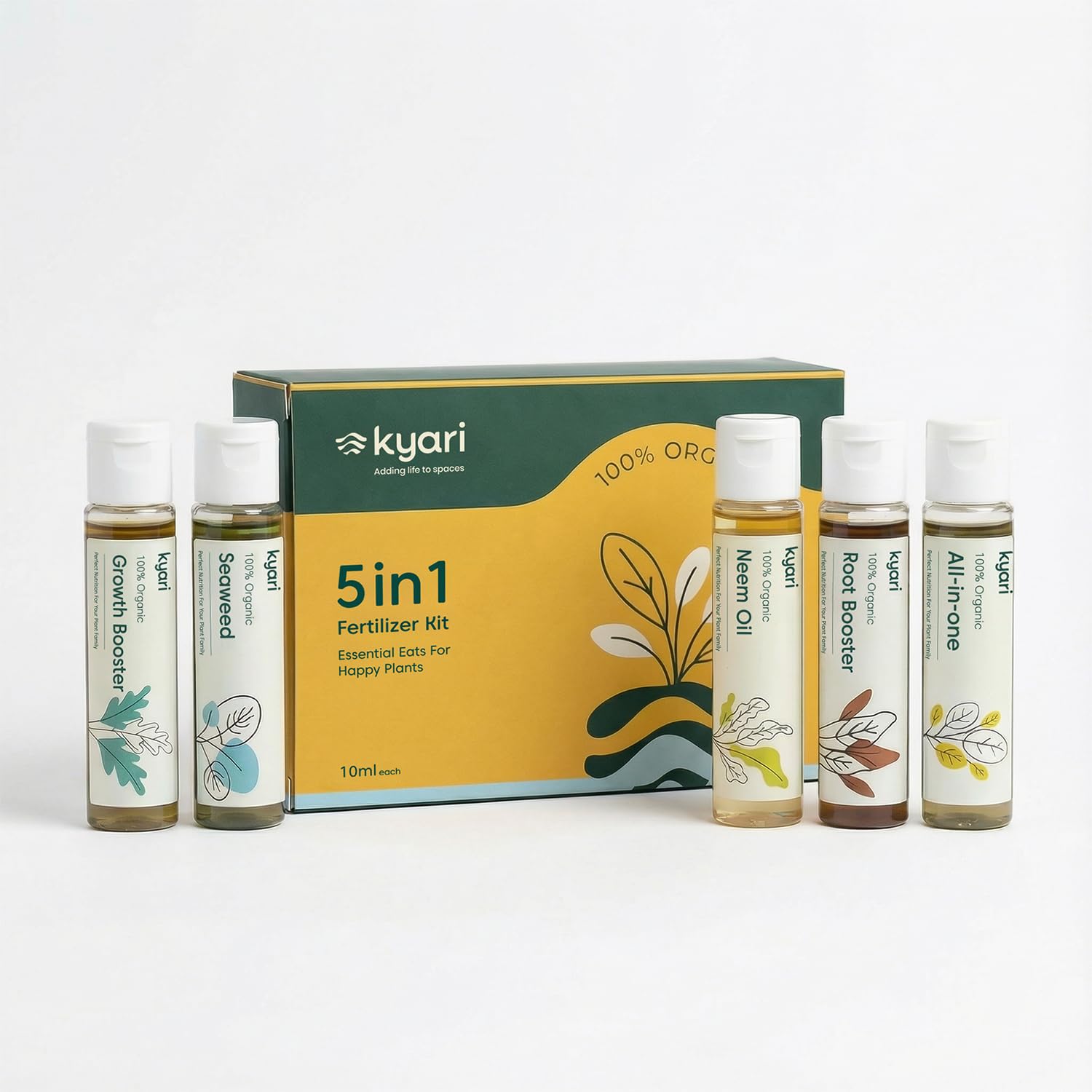 Kyari 5-in-1 Liquid Plant Care Kit | Growth Booster, Seaweed Extract, Root Booster, Neem Oil & All-in-One Tonic | Organic Liquid Fertilizer & Plant Protection Spray for Home Garden & Indoor Plant-image-24