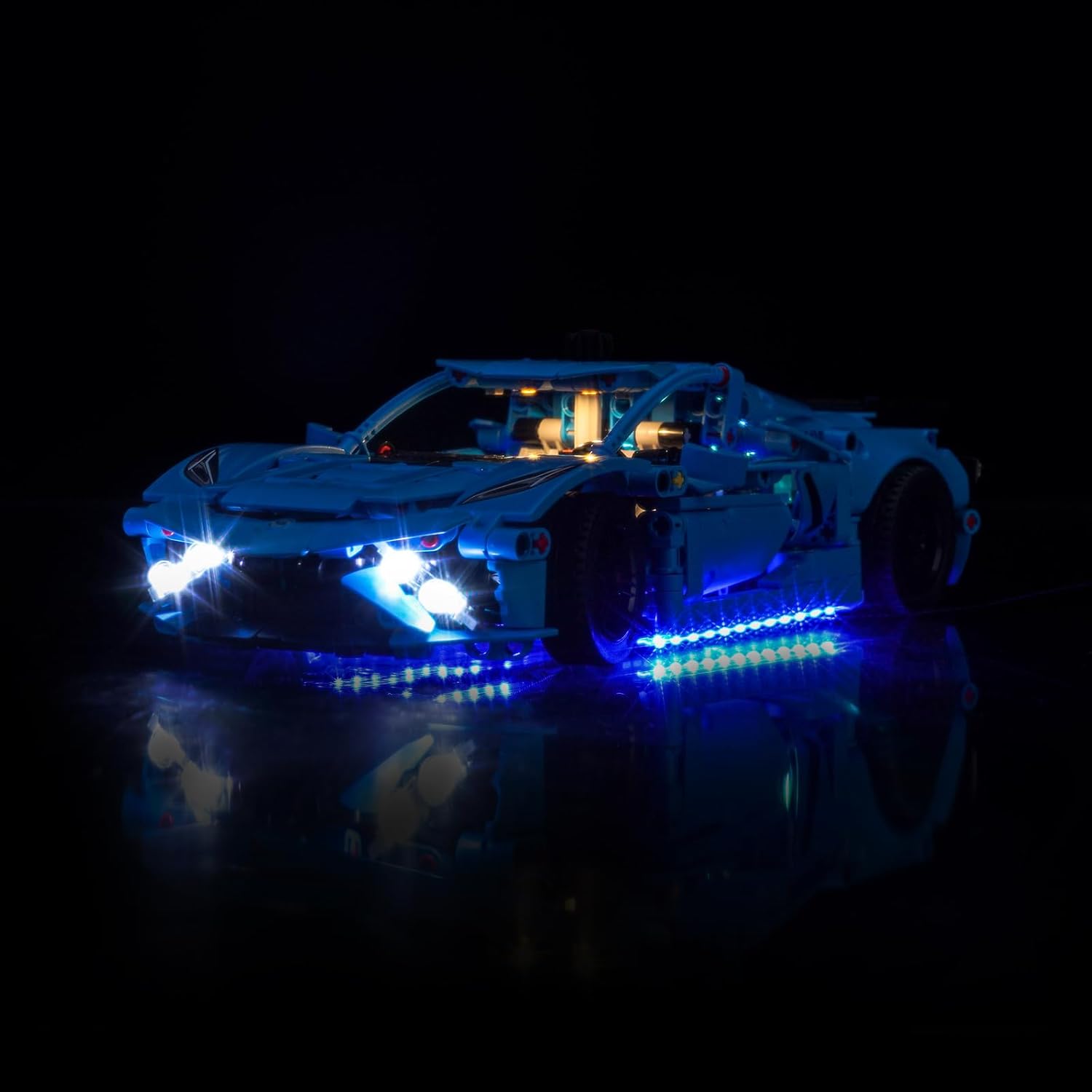 LED Lighting Compatible with Lego Technic Chevrolet Corvette Stingray Blue，Light Kit Compatible with Lego 42217, NOT Included The Model Set - JUST Lights