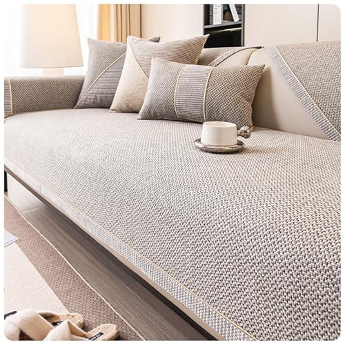 Générique Housse de Coussin de Canapé,Housse de Canapé d'angle 1/2/3/4 Places pour Canapé Sectionnel Couverture de Canapé Antidérapante(Grey,70x70cm)