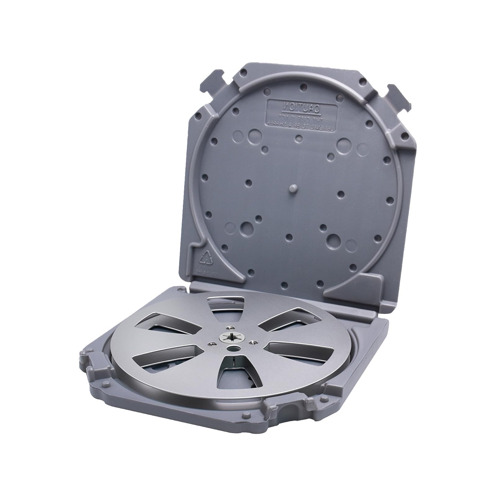 Kalttoy Grey 7Inch Tape Reel Holder Box Shockproof Dustproof Tape Box For Studio Organization Protective Reel Case