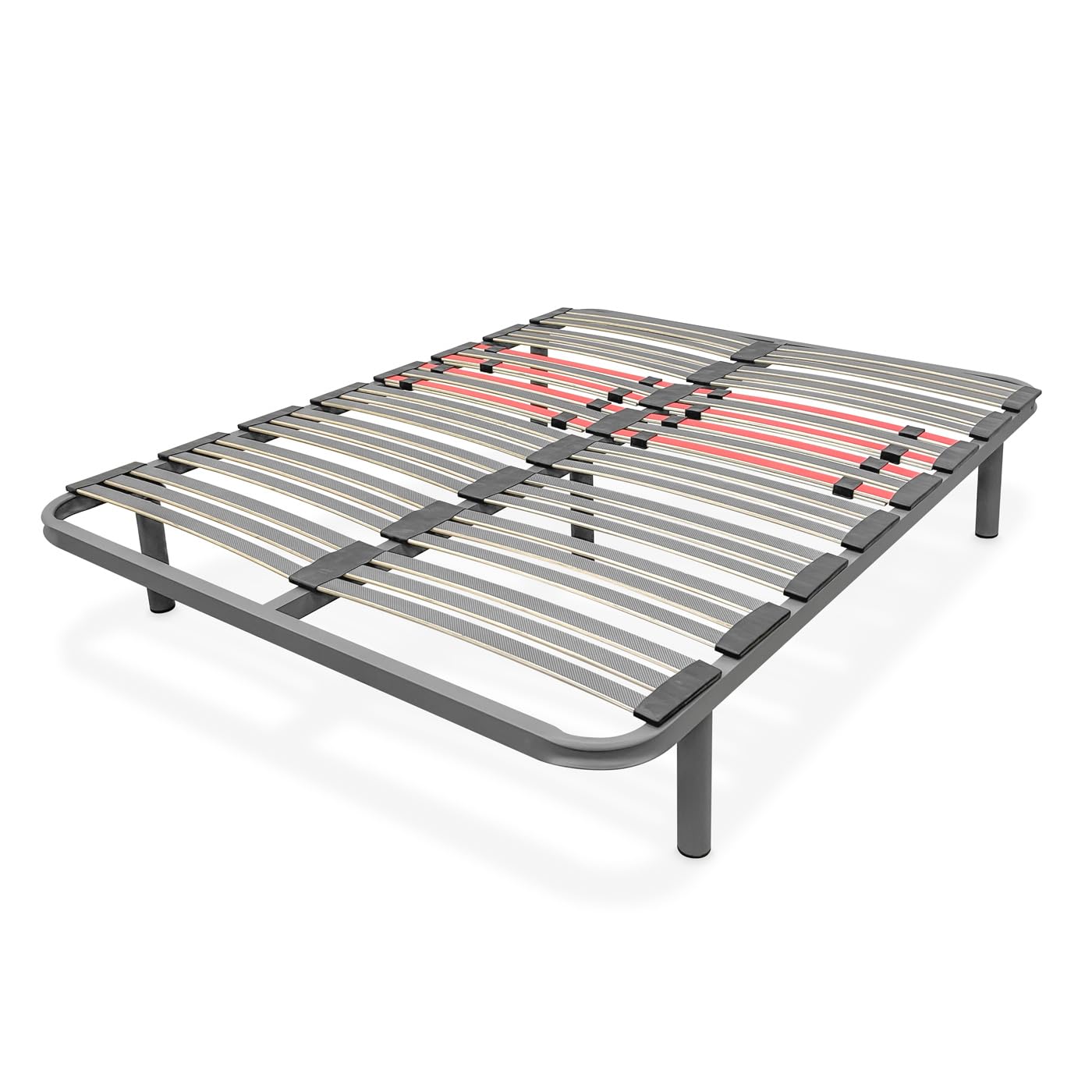 amuéblate Online - Somier Multiláminas Extra Resistente con Reguladores Lumbares de 135 x 190 con 5 Patas de 25cm Incluidas