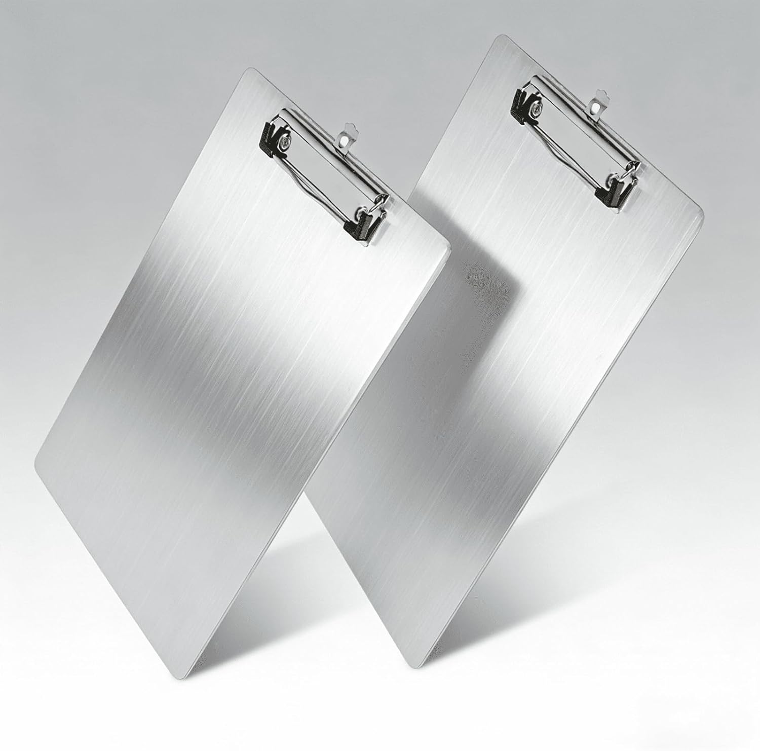 4 Pack Aluminum Clipboard 12.5 x 9 Inch, Metal Clip Board Plate for A4 Letter