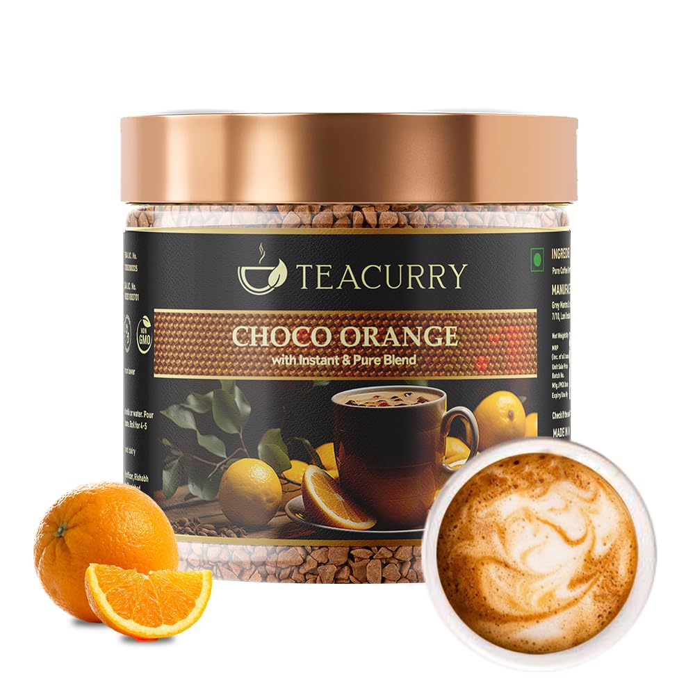 Teacurry Choco Orange Instant Coffee Powder (50 Grams) - Arabica Freeze Dried Instant Coffee | Instant Hot & Cold Coffee-picture-25