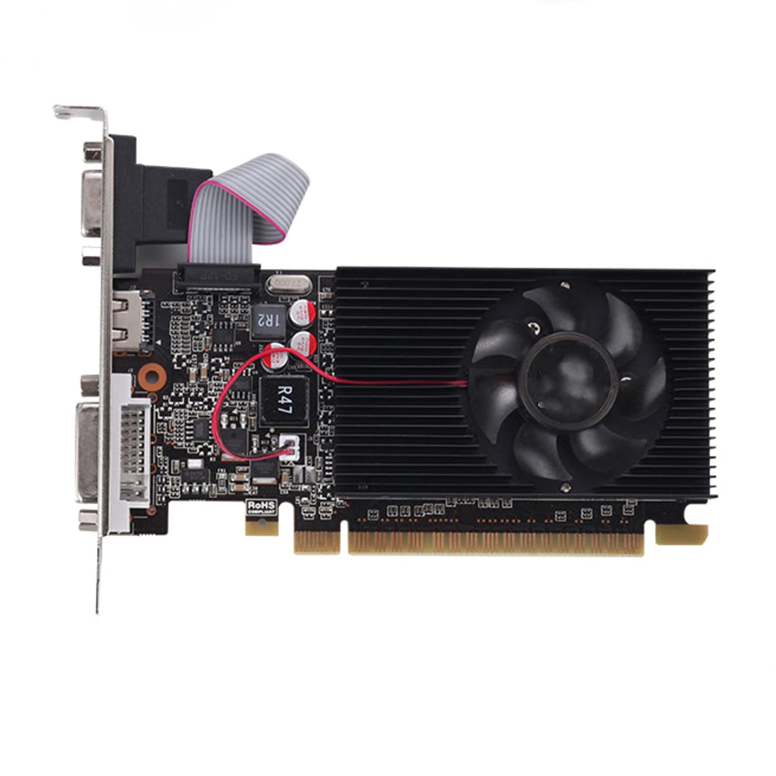 MKNIUA GT210 1GB DDR3 Discrete Graphics Card with VGA DVI HDMI-Compatible Port Multifunctional Displ