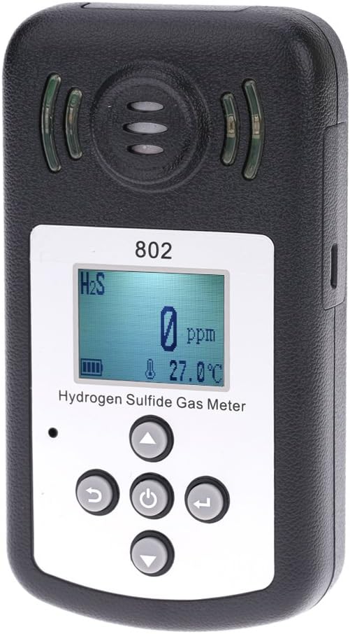 Hydrogen Sulfide Gas H2S Meter Gas analyzer Detector Temperature Measurement Alarm Value Settable