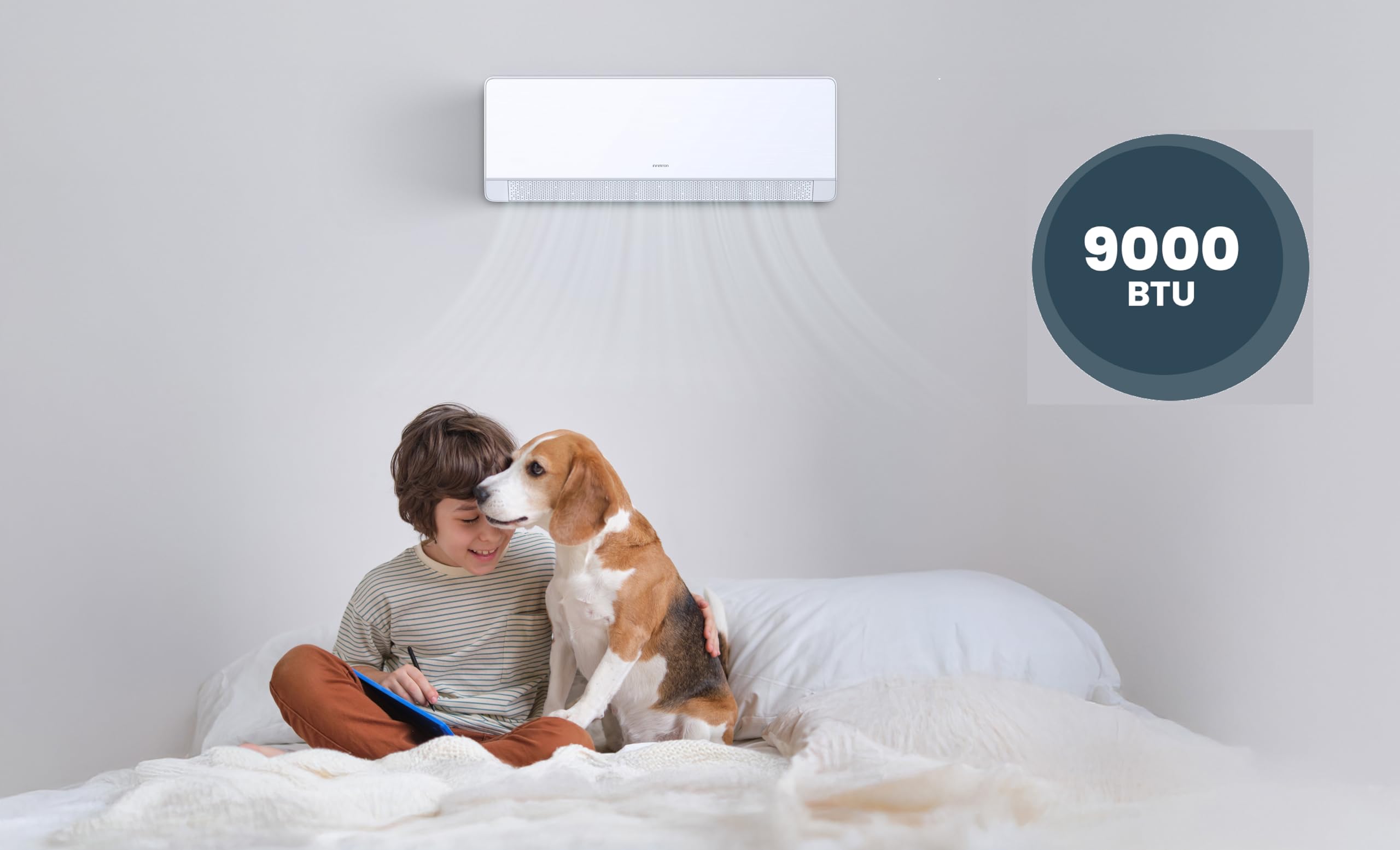 INFINITON Aire Acondicionado SPTWF09A2, 9000 BTU, Wifi, Bomba de Calor, Inverter, Deshumidificador, A+++, Blanco