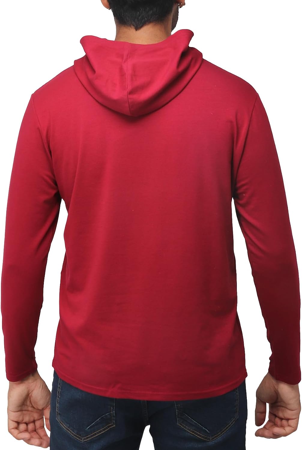 X RAY Men's Crewneck & Hooded Long Sleeve T-Shirt, 95% Cotton Stretch Slim Fit Basic Shirt for Men