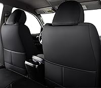 Vista 2 de LUCKYMAN CLUB Tacoma 2005-2015 - Fundas de asiento de ajuste personalizado para cabina de tripulación con piel sintética (2005-2015 negro)