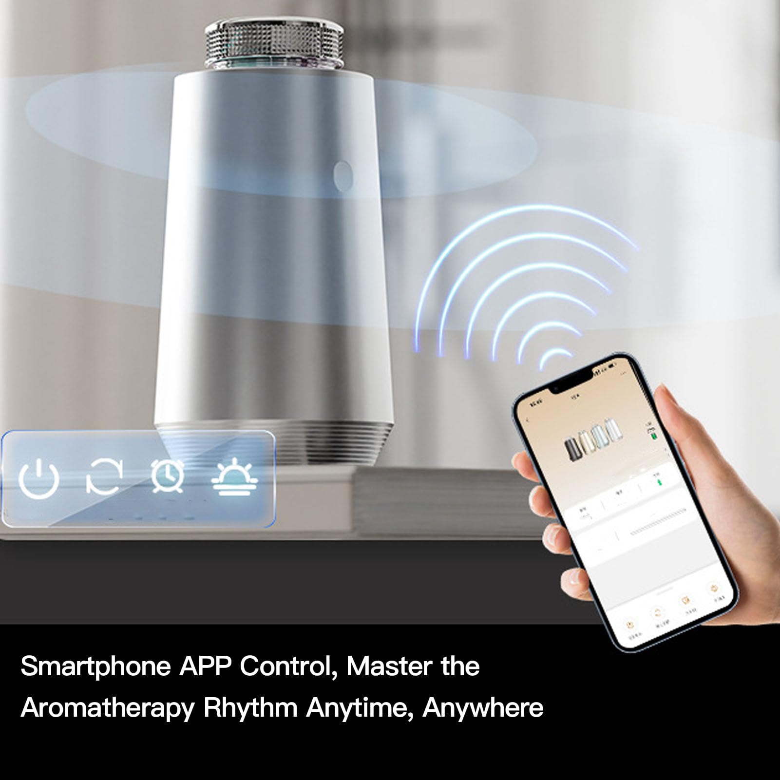 Difusor de Aceite Esencial sin Agua, Difusor Aromaterapia Portátil 15 Ml con Temporizador, Luz Ambiental, Mini Difusores Aire para el Hogar el Coche la Oficina la Habitación