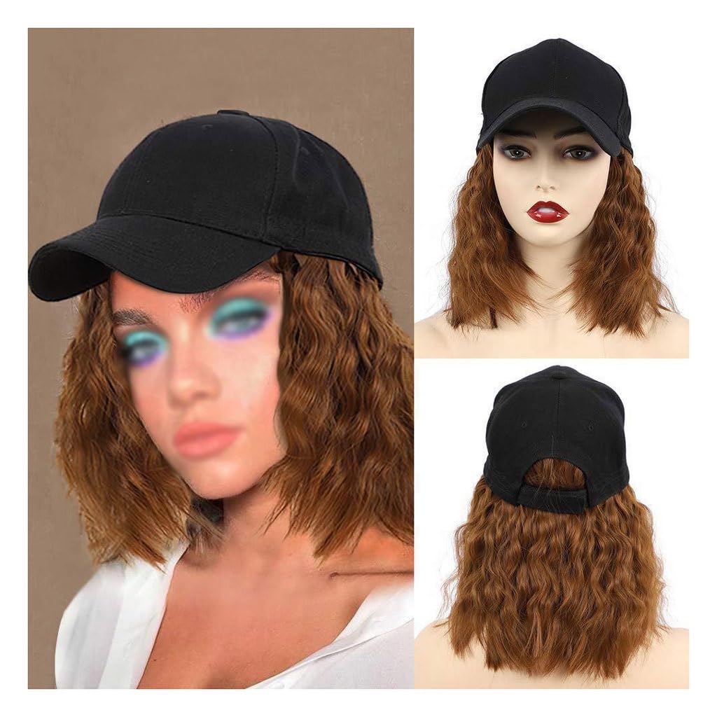 GSOUL Hat with Hair Women's Wig Caps, Wavy, Baseball Cap, Suitable For Daily Theme Parties, Concerts, Dates