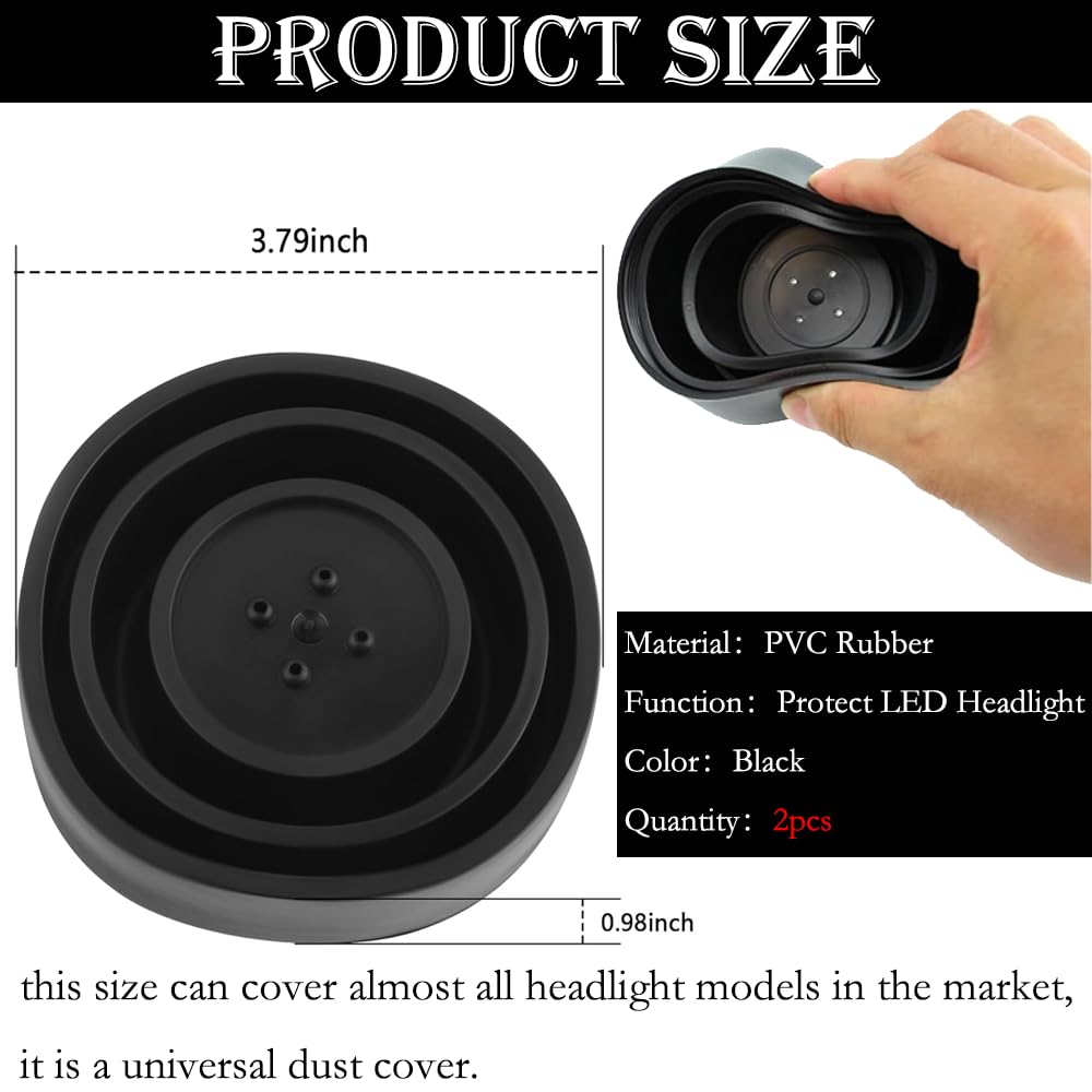 2 PCS Car Forward Light Dust Cover,2.16-3.79