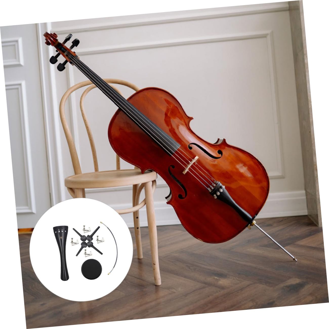 ibasenice Ebenholz Cello Zubehör Set Werkzeuge zur Pflege von Ebenholz-cellos Instrumentenbedarf für Celloteile aus Holz Praktisches Cellozubehör