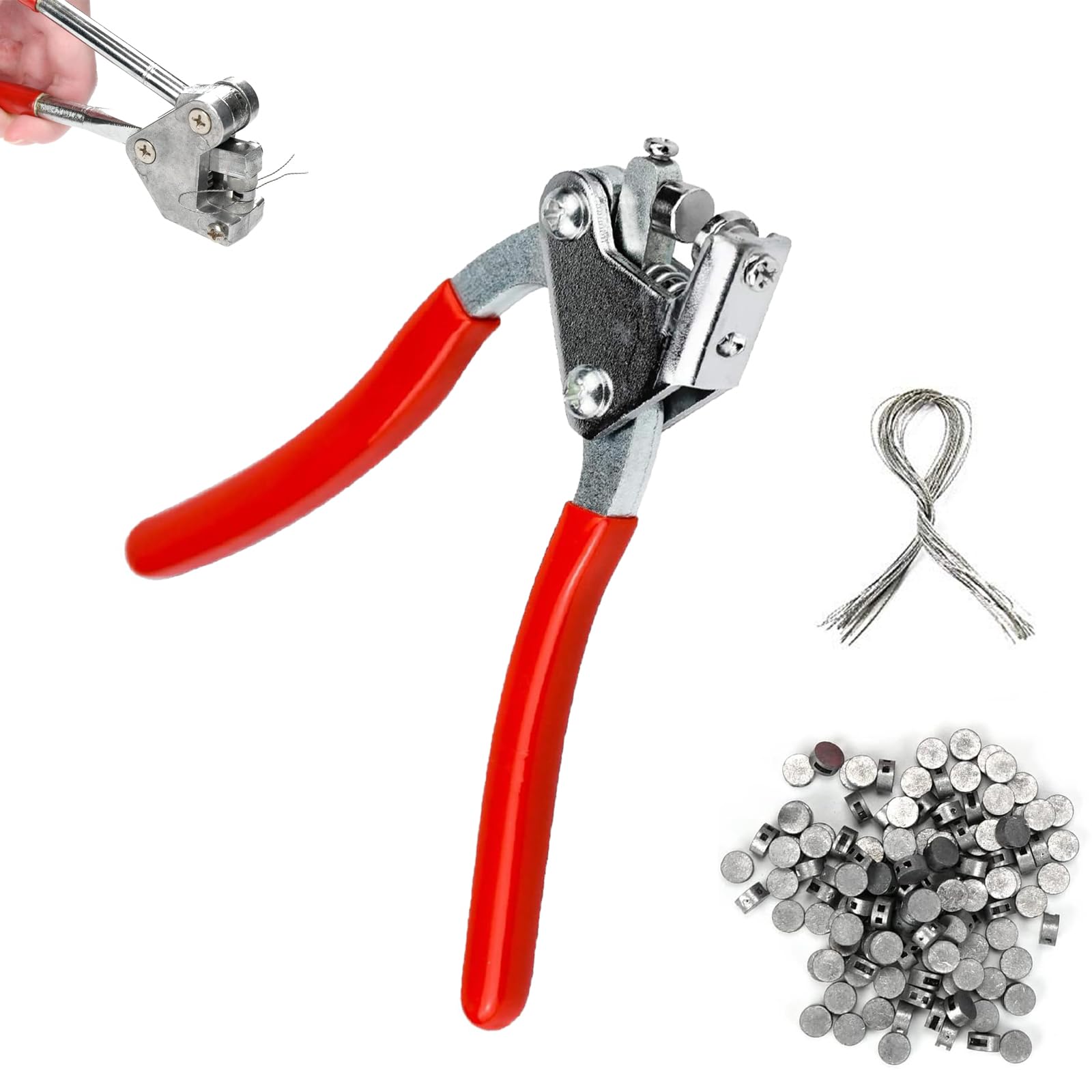 Kit di Pinze per Sigilli, Pinze per Guarnizioni in Acciaio 80 Pezzi, Ø 8, Ø 10, per Logistica, Contatori Dell'acqua