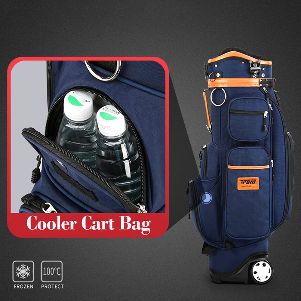 Golf-Reisetasche für Herren Damen mit 10-Wege-Trennwänden, mit Regenschutz, Kühltasche/Schuhtasche, Golf-Tragetasche mit Rädern, Rot/Khaki/Dunkelblau/Grau