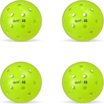 DWELL Elite 40 Hole Pickleball Balls | مقاومة الكراك | للرياضة في الهواء الطلق Pickle Ball Sports | الكرة الرسمية لجميع فلوريدا Pickleball | Bulk Pickleballs