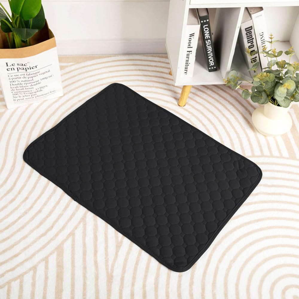Chickwin Reusable Puppy Pads, Absorbent Puppy Training Pads Washable Dog Training Pads, Non-Slip Large Pee Pads Dogs for Travel, Car, Home (70x100cm(2Pack),Black)
