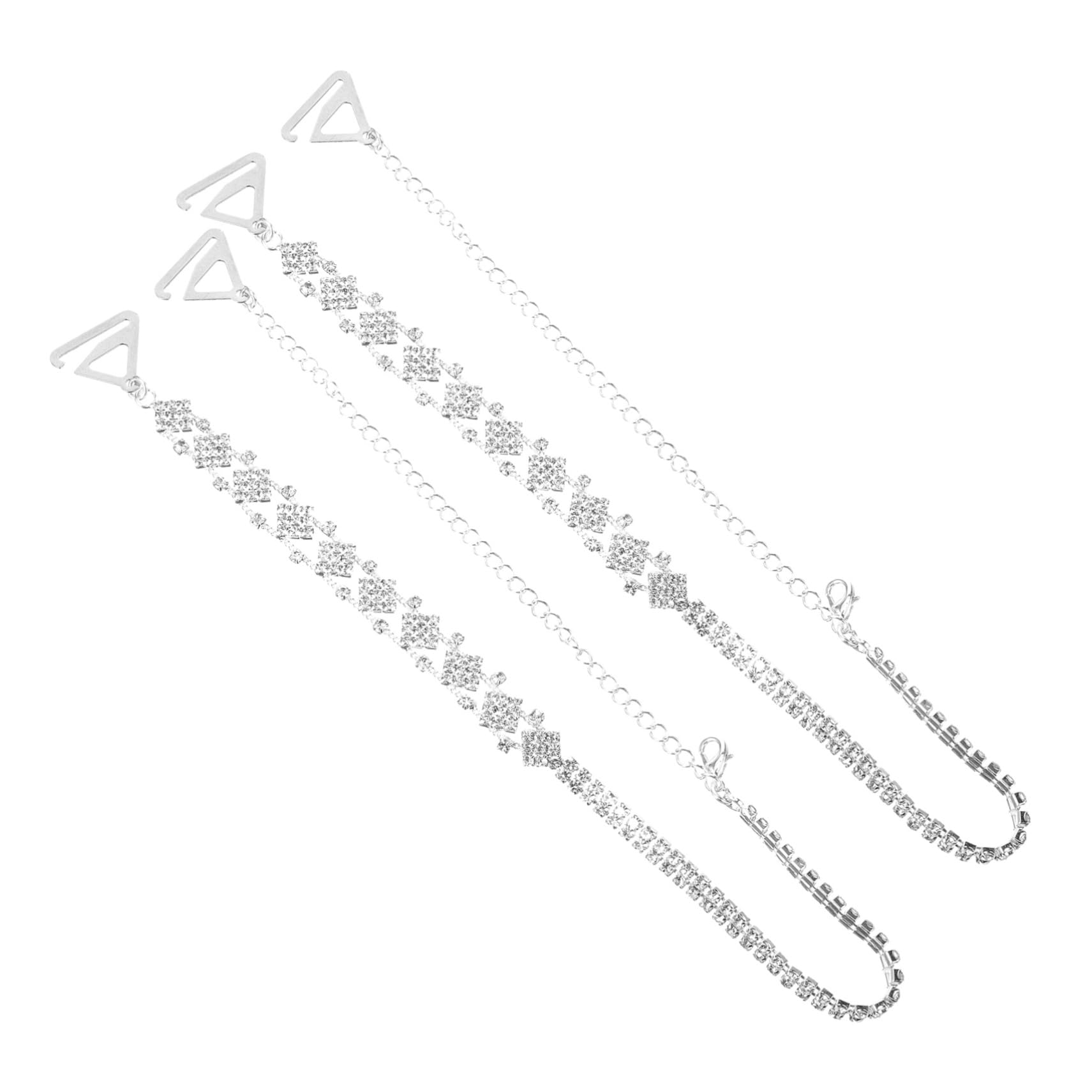 LIFKOME Correas Para El Vestido Sujetador Sin Tirantes Sin Costuras Doble Más Correas De Vestir Para Vestido Sin Tirantes Cadena De Sujetador De Metal Acrílico Silver