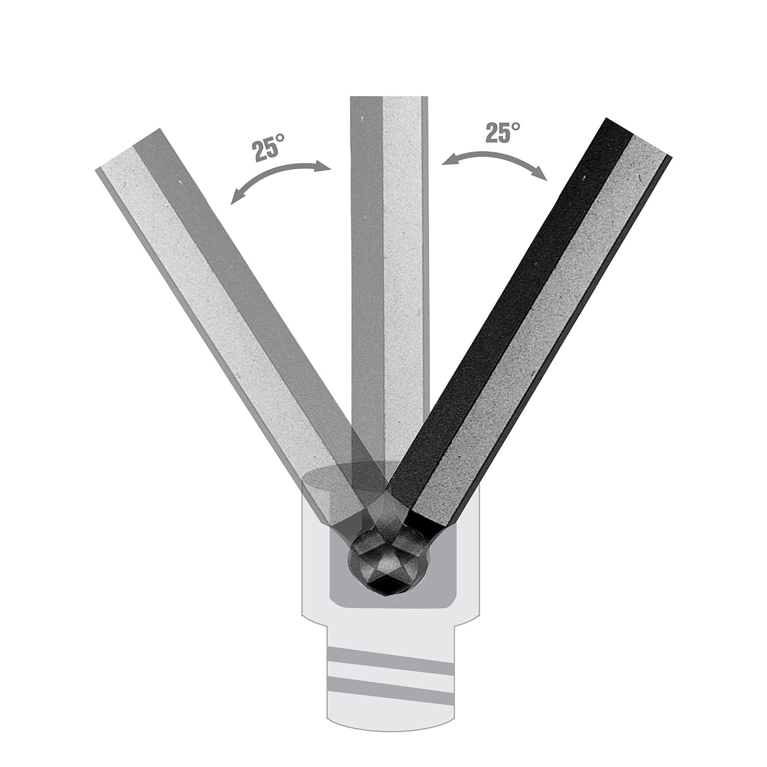 OEMTOOLS 24287 Juego de llaves hexagonales SAE de 13 piezas, juego de llaves Allen, juego de llaves hexagonales de extremo de bola de brazo largo, almacenamiento de llaves Allen