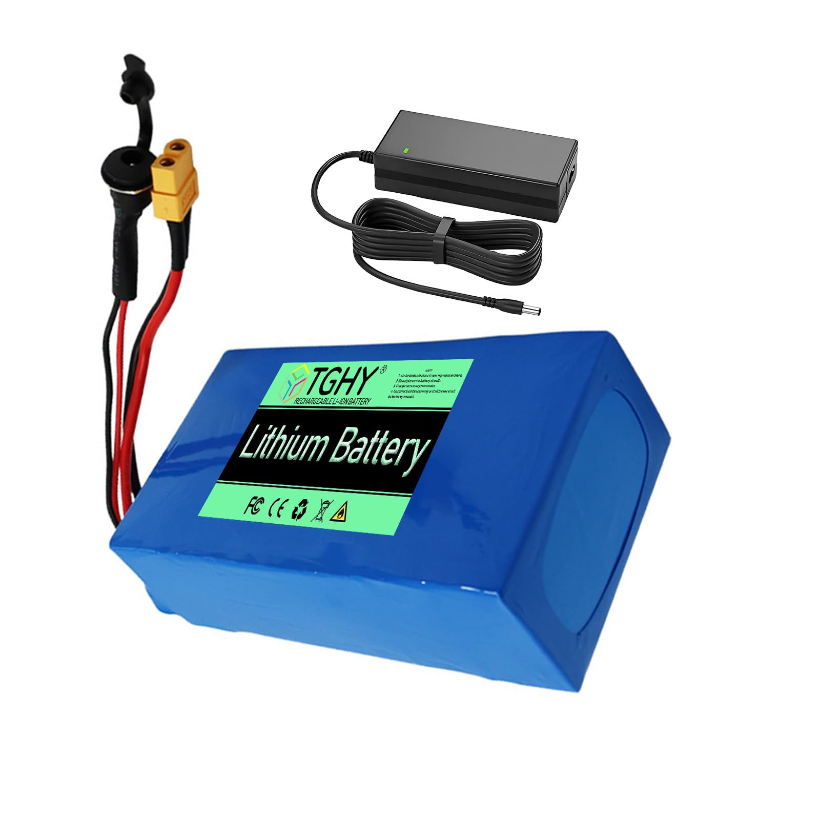 TGHY Lithium Battery Pack 24V 5Ah 7.5Ah 10Ah 12.5Ah 15Ah 17.5Ah 20Ah Electric Bike Battery 24 Volt Replacement Spare Batteries with Charger,24V7.5Ah