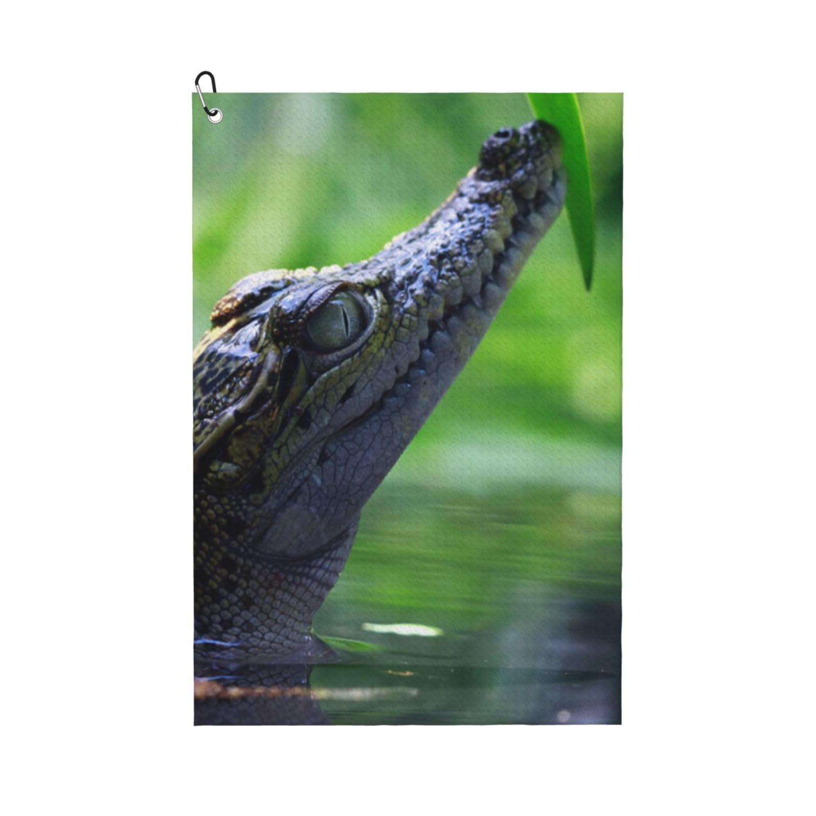 Hnnkloy Crocodile, 16x24 in Portable Waffle Golf Towels with Carabiner Clip for Golf Bag