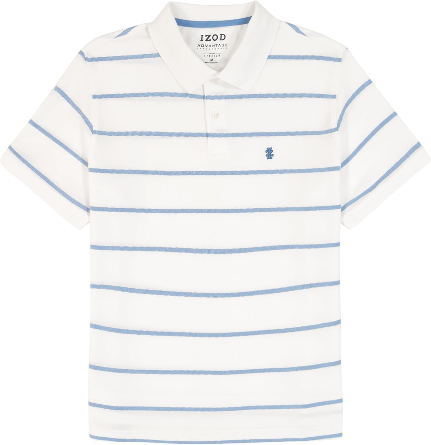 Izod Men's Advantage Performance Short Sleeve Stripe Polo Shirt