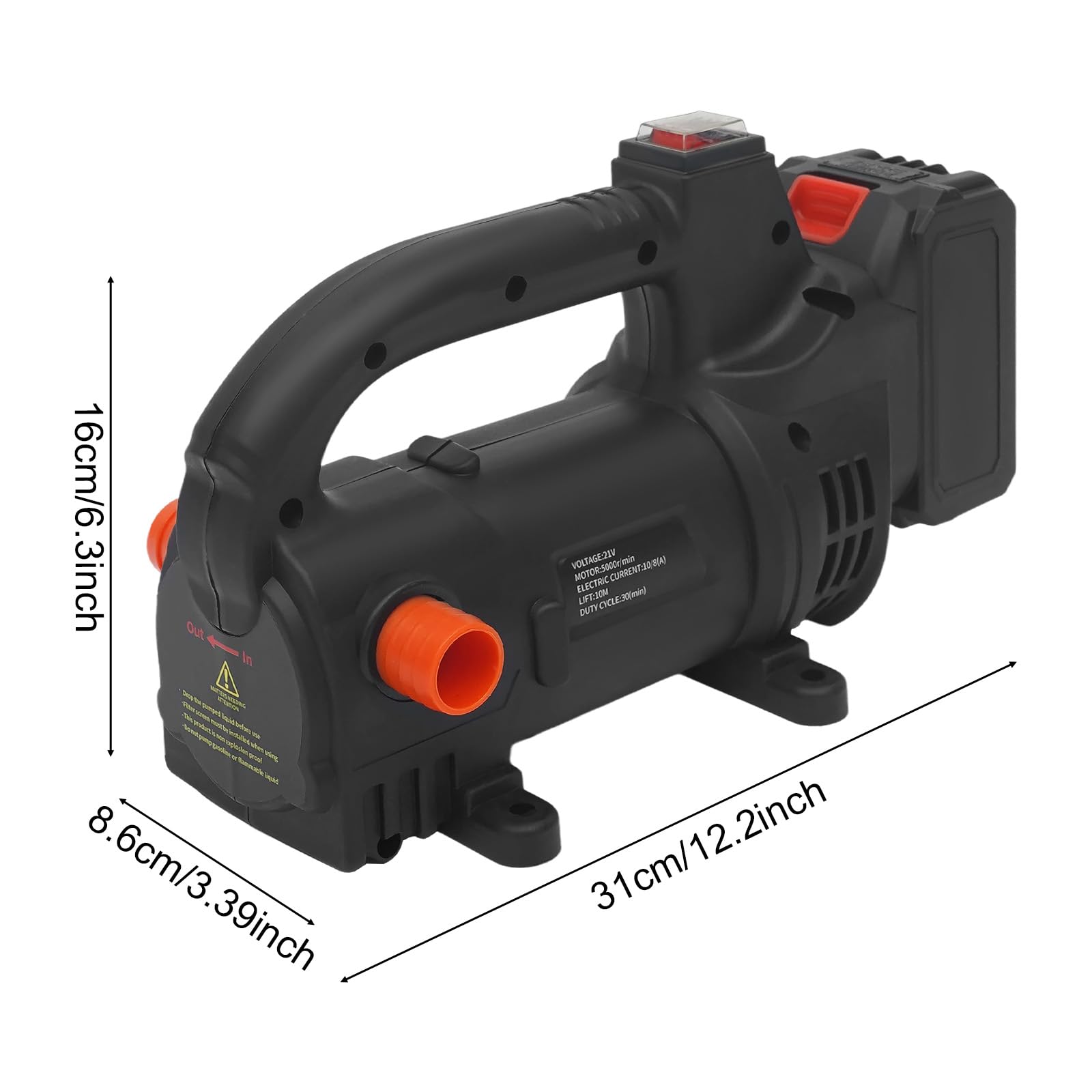 Bomba de aceite eléctrica de 200 W con 5000 rpm y 40 l/min de caudal | Bomba de combustible con protección contra sobrecarga para uso en barcos, camiones, hogares y agricultura