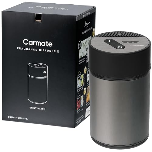 カーメイト(Carmate) 車用 部屋用 置き型 芳香剤 【最長約20ヶ月持続】 ブラング 噴霧式 フレグランス ディフューザー 2 車載 自動 噴霧 強力 調節可能 【 ヘアライン デザイン】シャイニー ブラック L10007Z