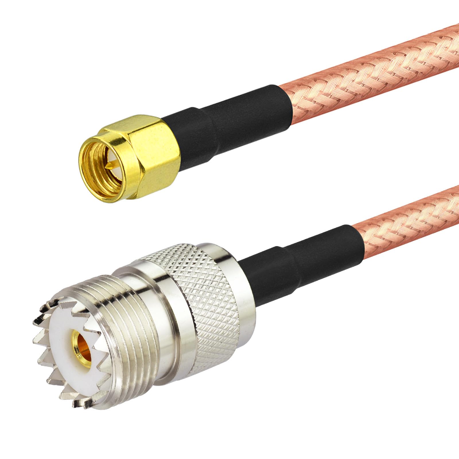 BINGFU Lot de 2 câbles coaxiaux SMA mâle vers UHF femelle SO239 de 1 m RG142 à faible perte pour compteur SWR véhicule marin HF VHF UHF CB Ham antenne radio amateur portable extension