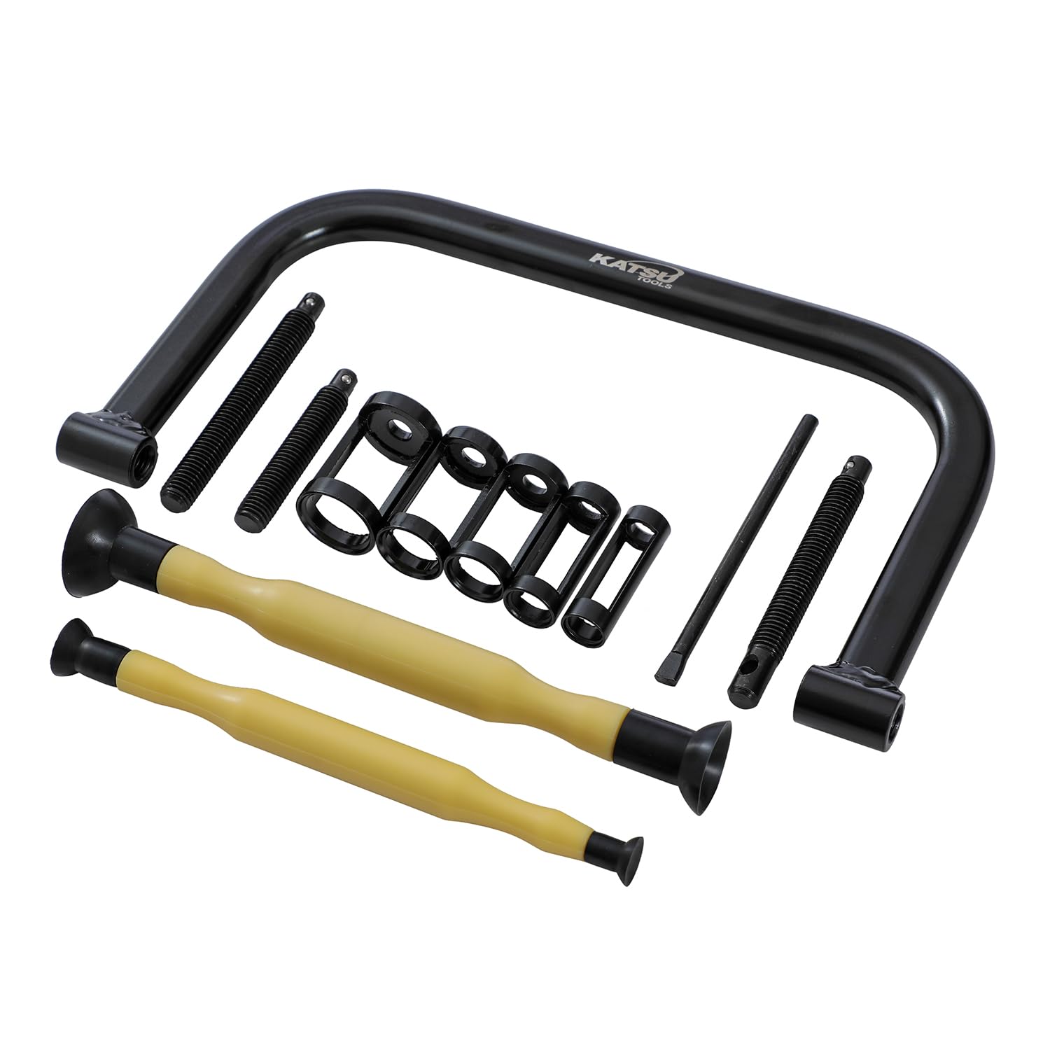 KATSU Tools 12 pièces Kit d'outils de compresseur de ressort de soupape portable avec kit de valve pour voiture, camionnette, moto, automobile, modèle 450342